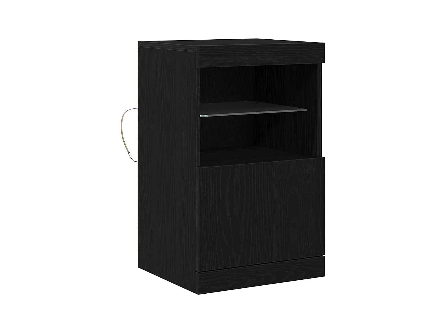 Buffet | Bahut | Meuble de rangement avec éclairage LED Chêne noir 41x37x67 cm