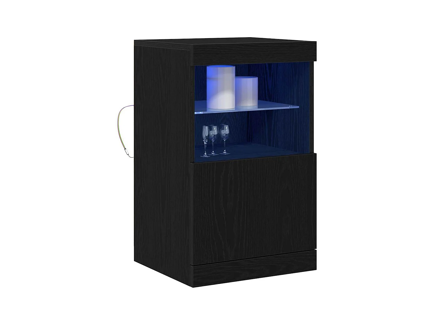 Buffet | Bahut | Meuble de rangement avec éclairage LED Chêne noir 41x37x67 cm