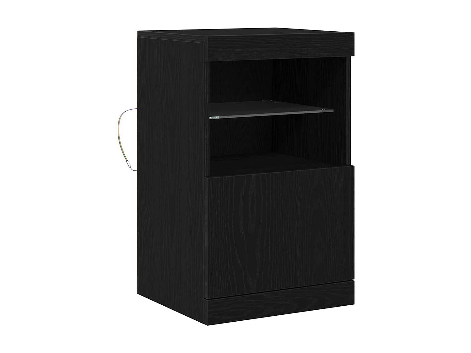 Buffet | Bahut | Meuble de rangement avec éclairage LED Chêne noir 41x37x67 cm