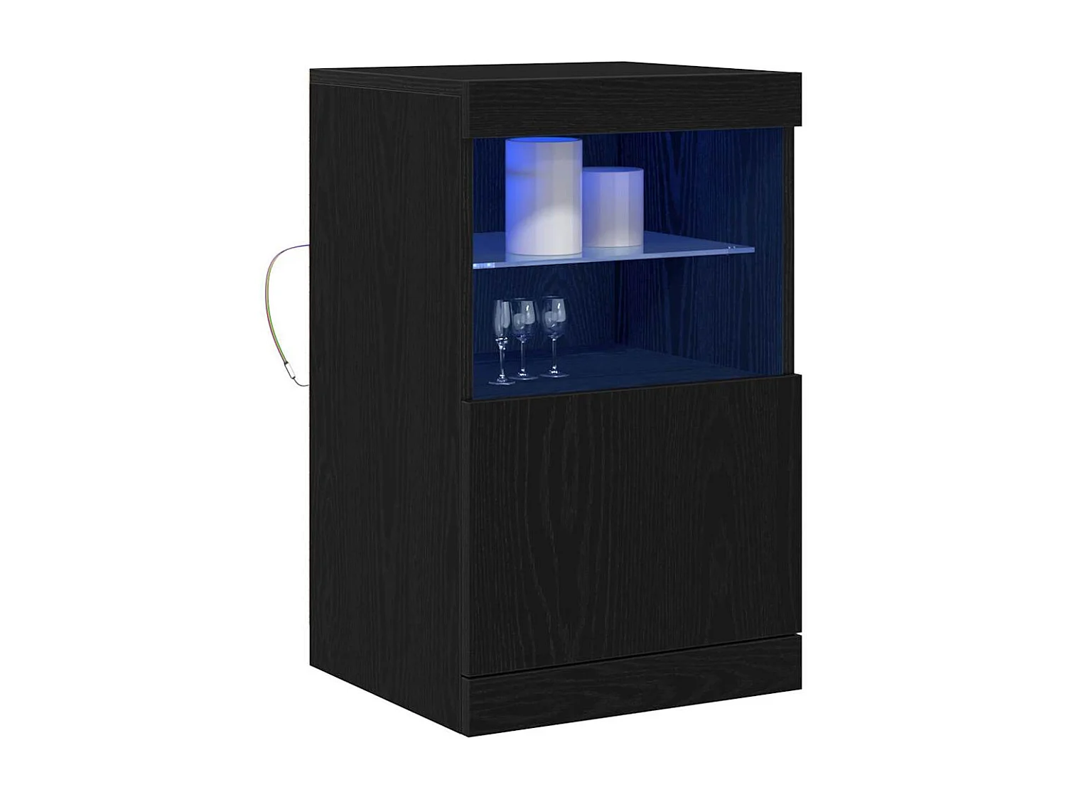 Buffet | Bahut | Meuble de rangement avec éclairage LED Chêne noir 41x37x67 cm