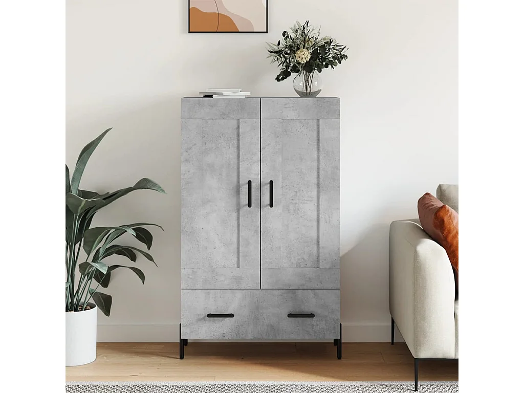 Credenza | Buffet | Armadio Grigio Cemento 69,5x31x115 cm in Legno Multistrato