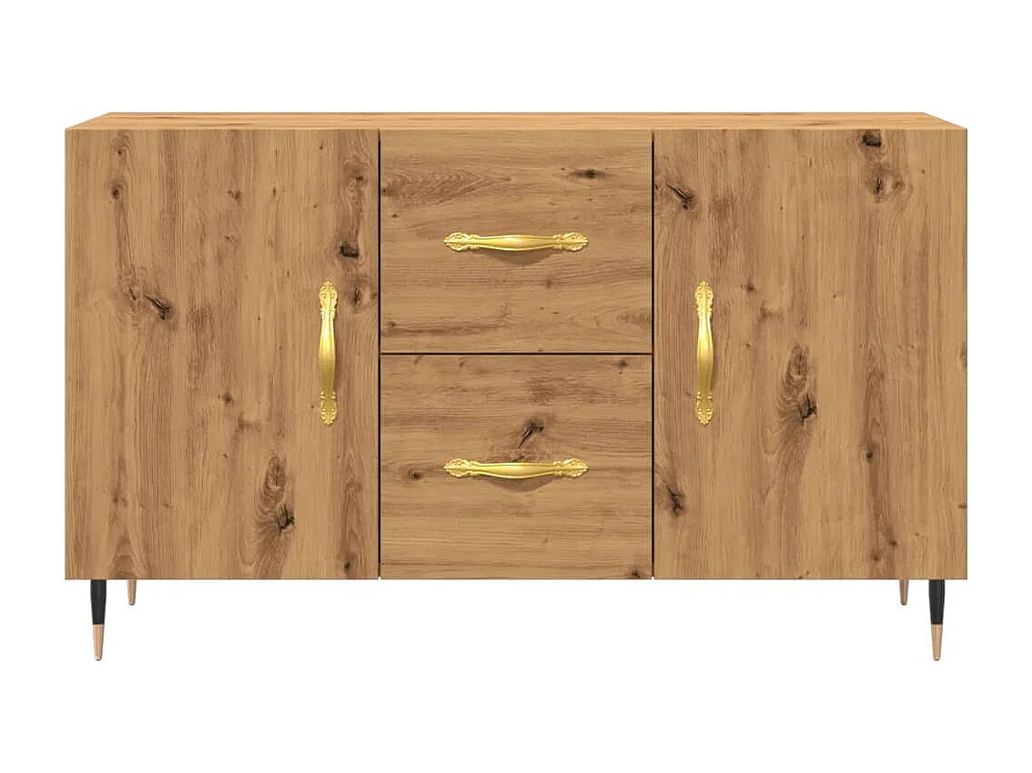 Buffet | Bahut | Meuble de rangement chêne artisanal 100x36x60 cm bois d'ingénierie