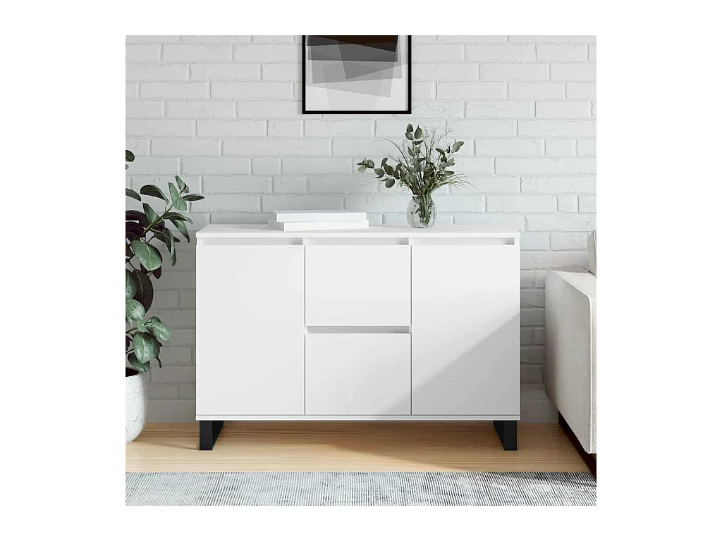 Buffet | Bahut | Meuble de rangement blanc 104x35x70 cm bois d'ingénierie