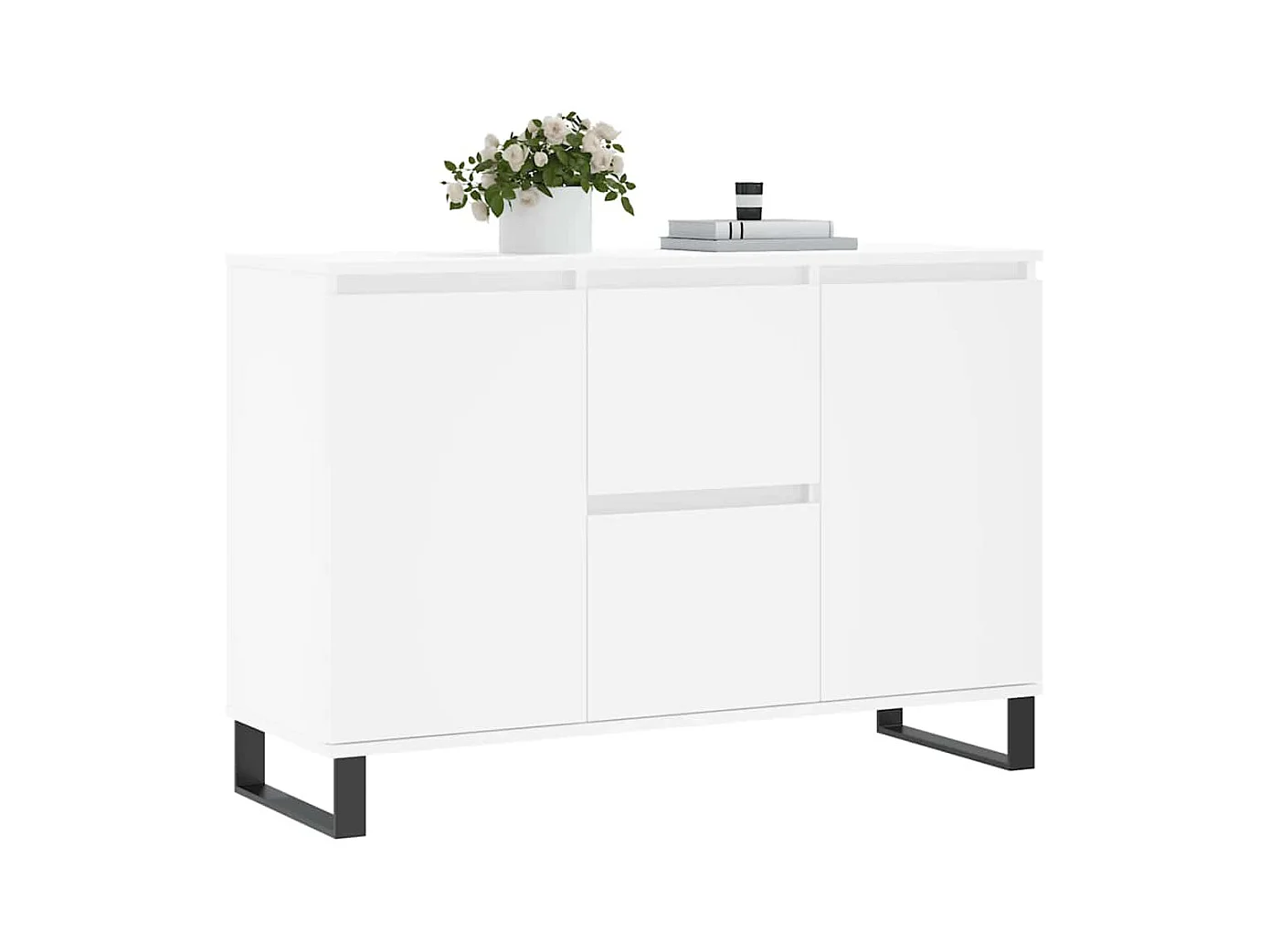 Buffet | Bahut | Meuble de rangement blanc 104x35x70 cm bois d'ingénierie