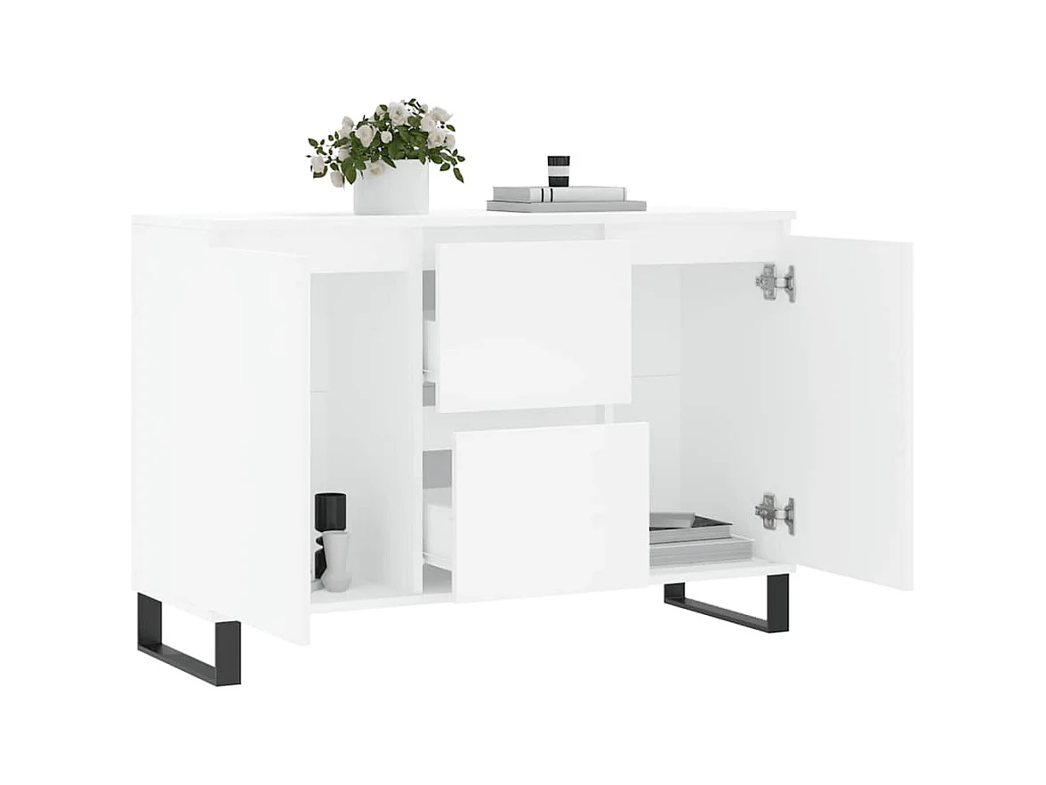 Buffet | Bahut | Meuble de rangement blanc 104x35x70 cm bois d'ingénierie