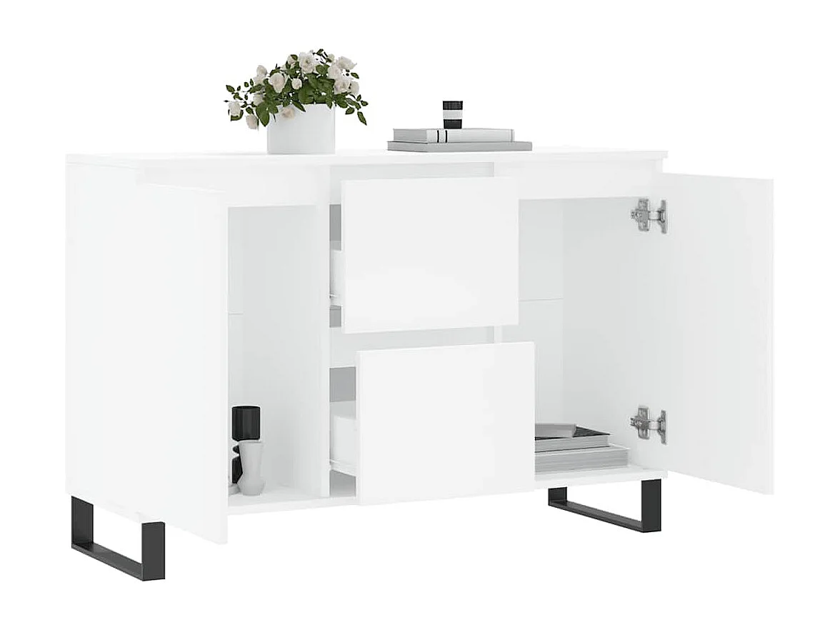 Buffet | Bahut | Meuble de rangement blanc 104x35x70 cm bois d'ingénierie