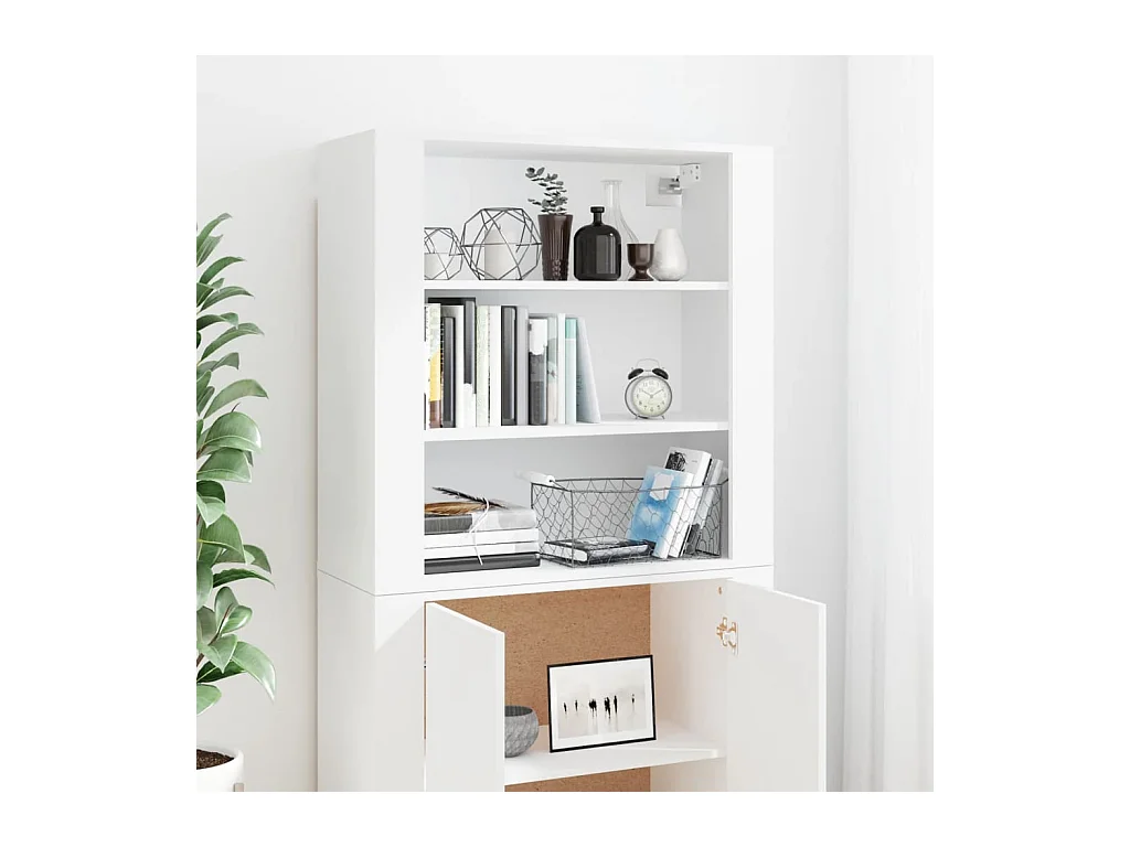 Buffet | Bahut | Meuble de rangement haut Blanc Bois d'ingénierie