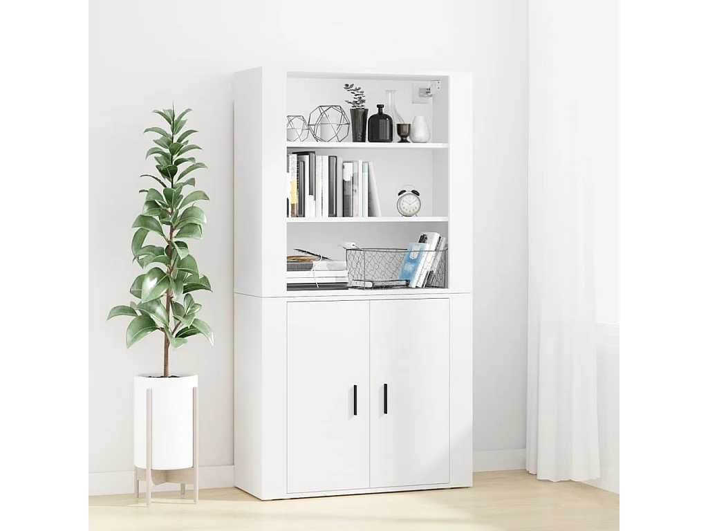 Costway Armadio Buffet Moderno Con Porte Scomparti Aperti Gambe In Metallo, Armadio Credenza Da Cucina Soggiorno Noce