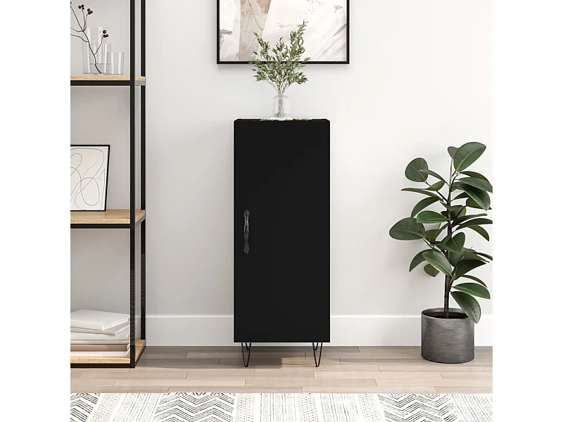 Buffet | Bahut | Meuble de rangement Noir 34,5x34x90 cm Bois d'ingénierie