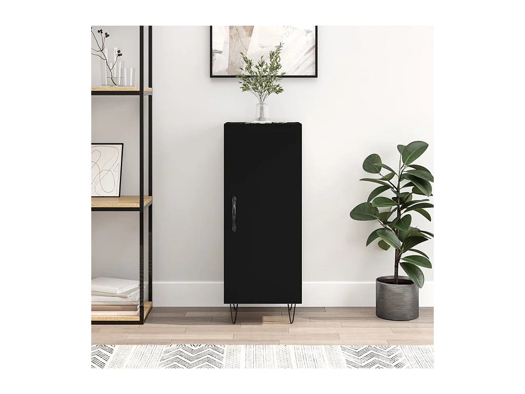 Buffet | Bahut | Meuble de rangement Noir 34,5x34x90 cm Bois d'ingénierie