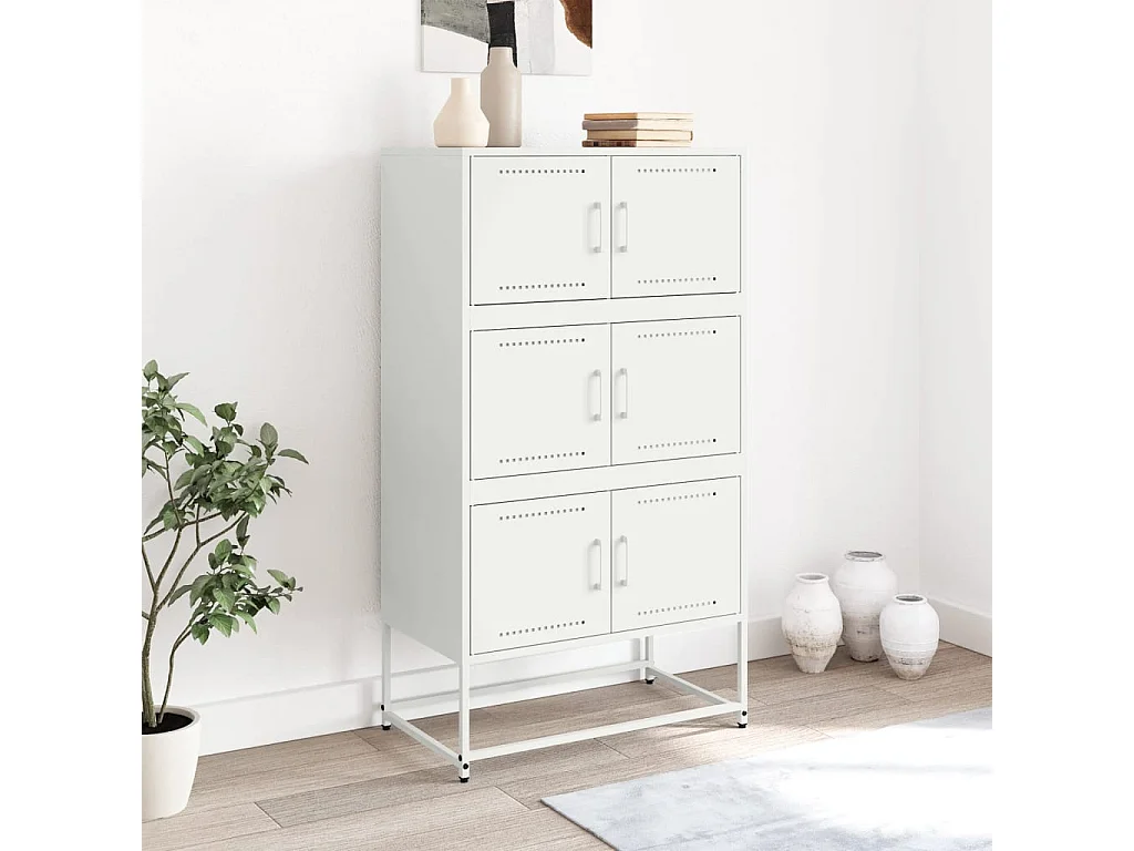 Credenza | Buffet | Armadio Bianca 68,5x38,5x123,5 in Acciaio