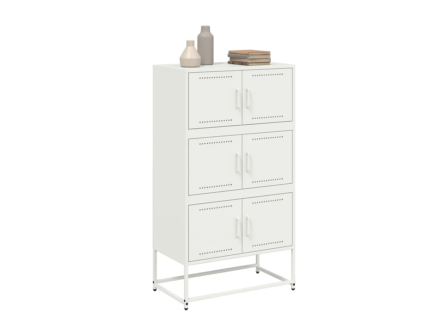 Credenza | Buffet | Armadio Bianca 68,5x38,5x123,5 in Acciaio