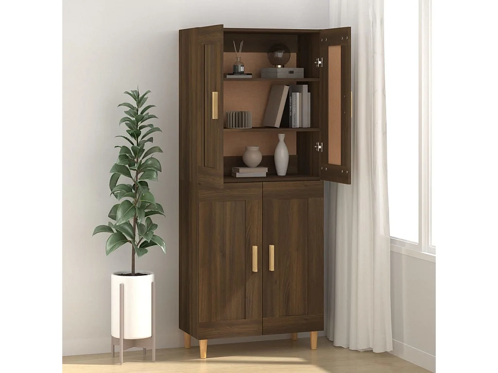 Buffet | Bahut | Meuble de rangement Chêne marron 69,5x34x90 cm Bois d'ingénierie