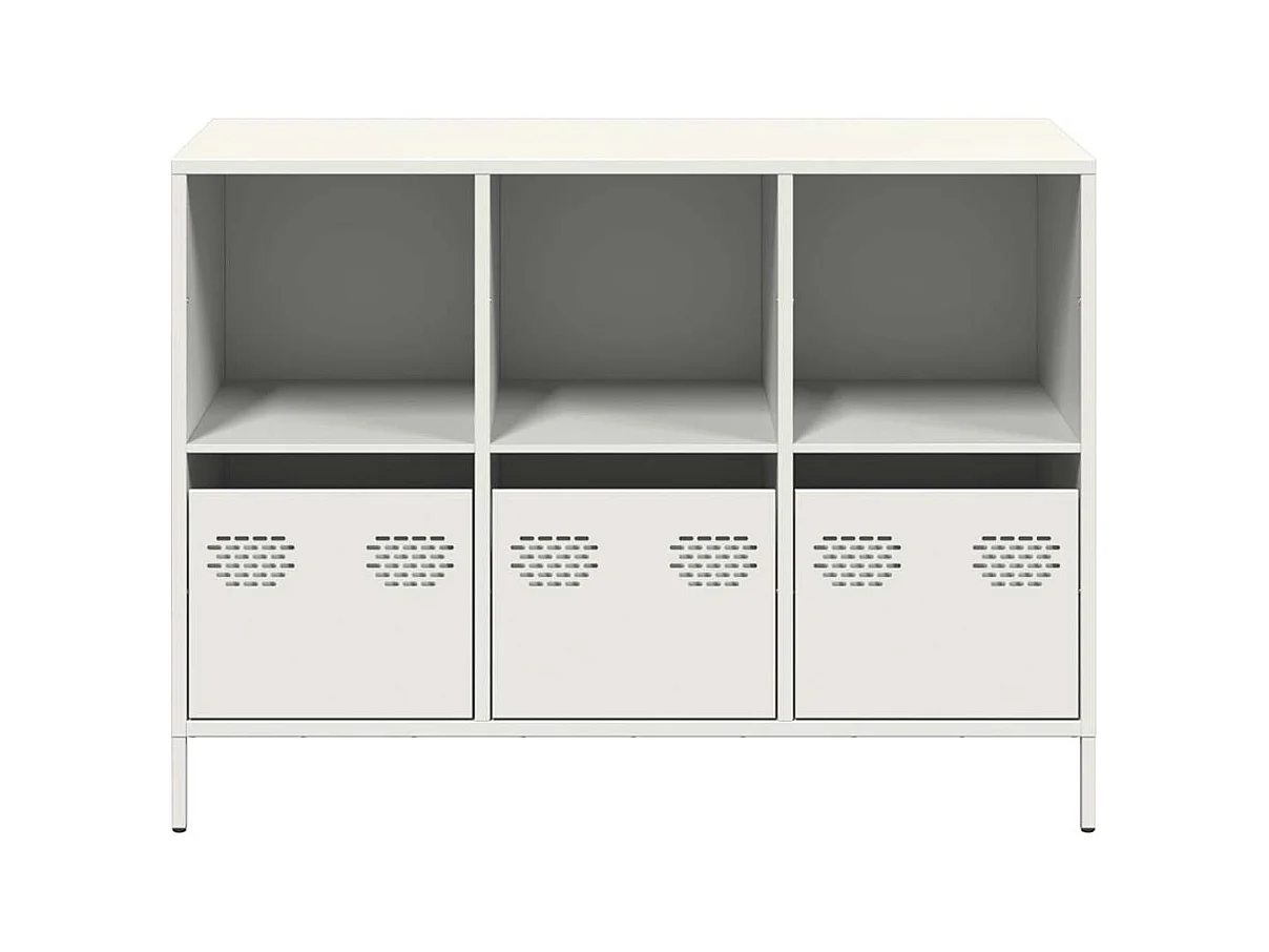 Buffet | Commode à tiroir | Meuble de rangement blanc 101,5x39x73,5 cm acier laminé à froid