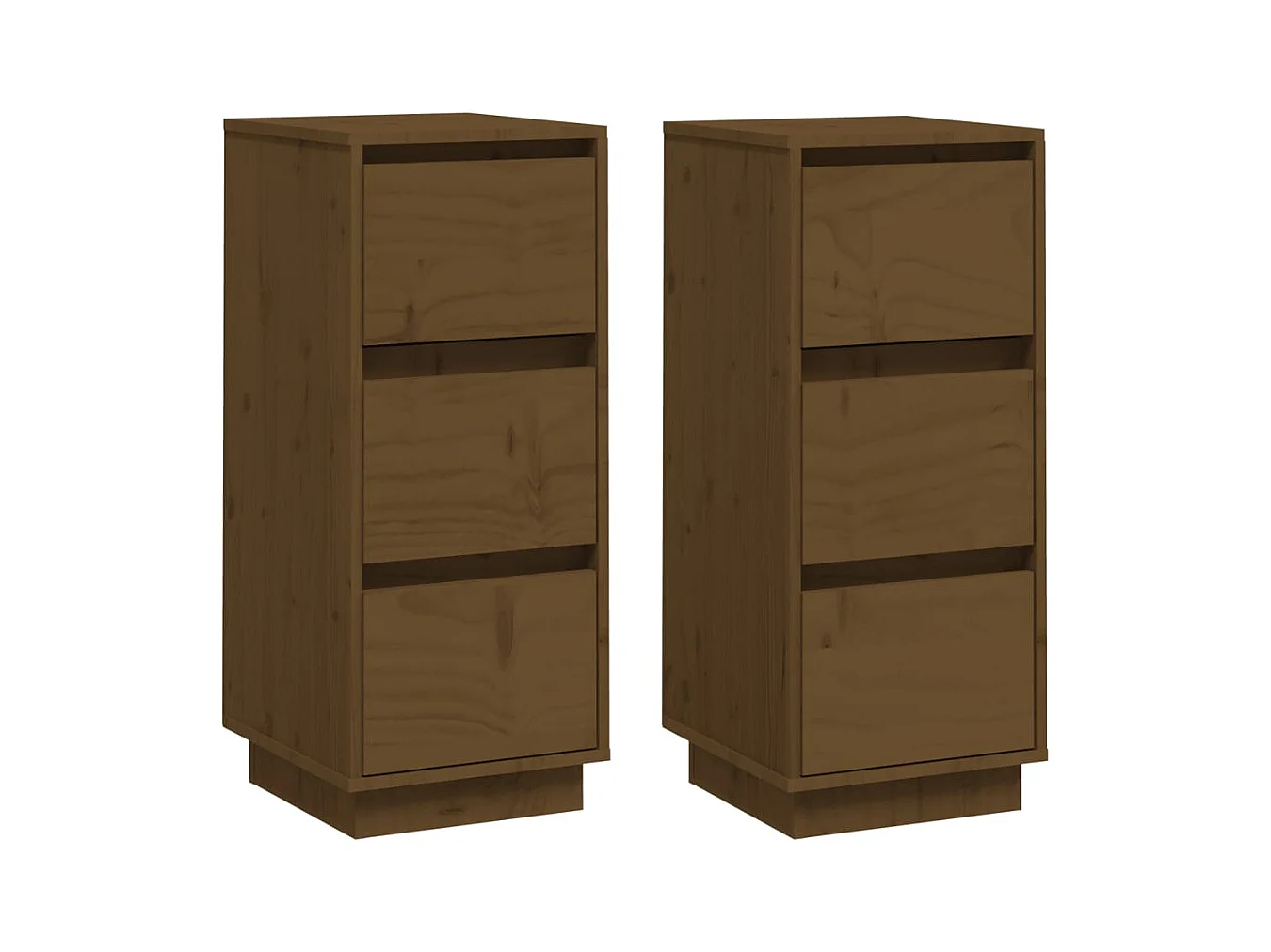 Buffets | Bahuts | Meuble de rangement 2 pcs Marron miel 32x34x75 cm Bois massif de pin