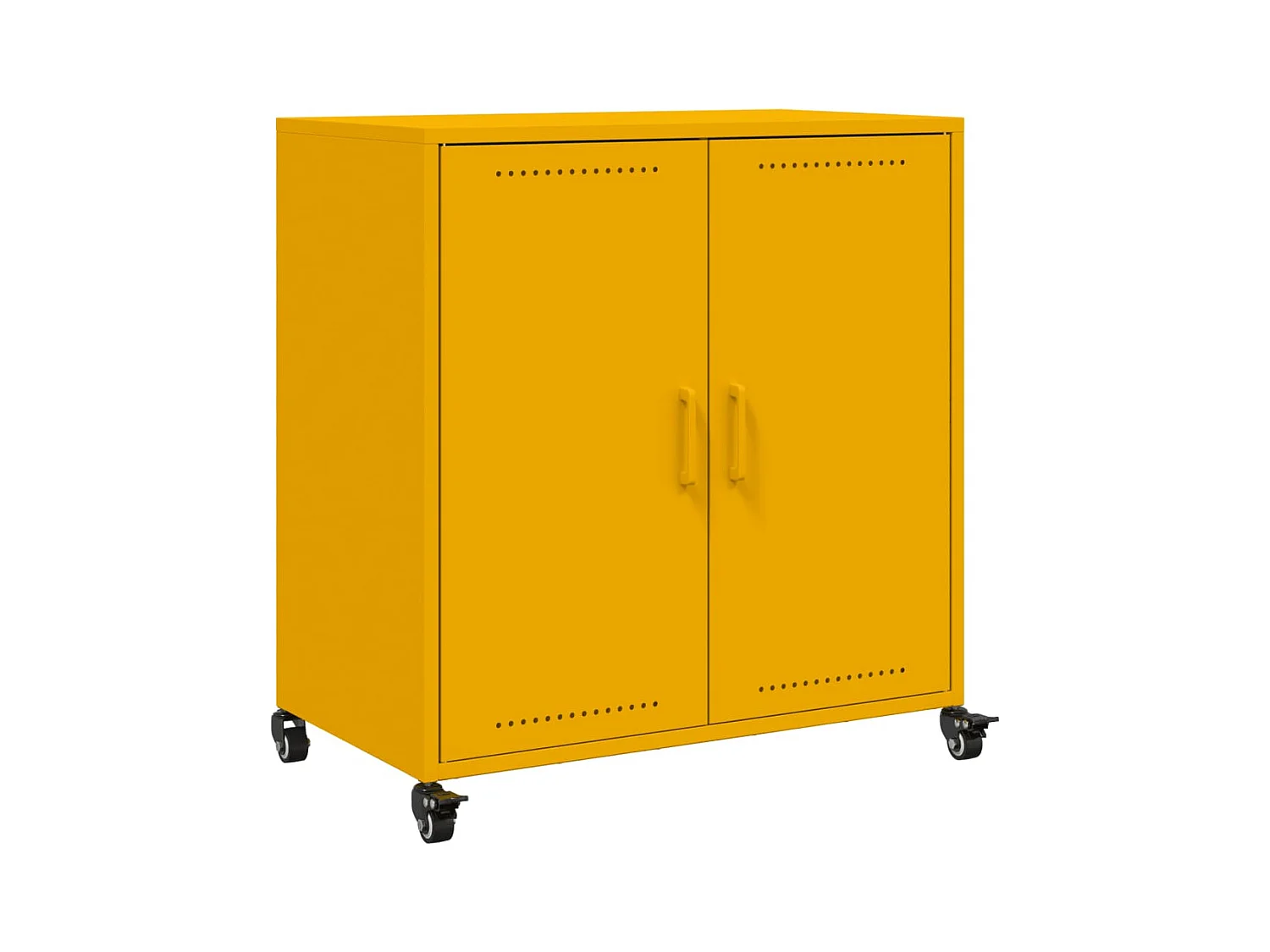 Buffet | Bahut | Meuble de rangement jaune moutarde 68x39x72 cm acier