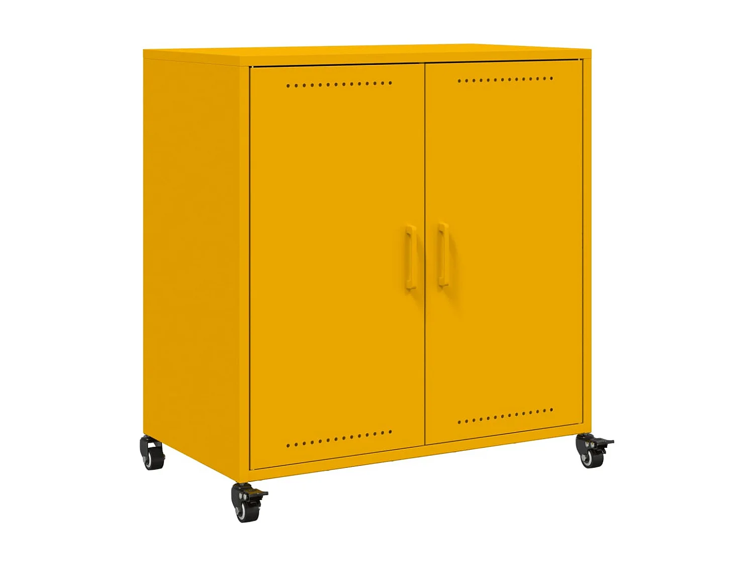 Credenza | Buffet | Armadio Giallo Senape 68x39x72 cm in Acciaio