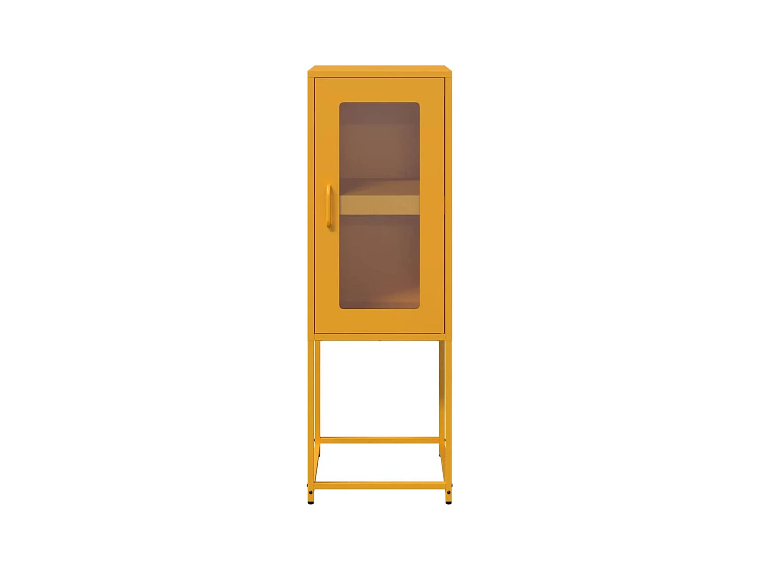 Buffet | Bahut | Meuble de rangement jaune moutarde 36x39x107 cm acier laminé à froid