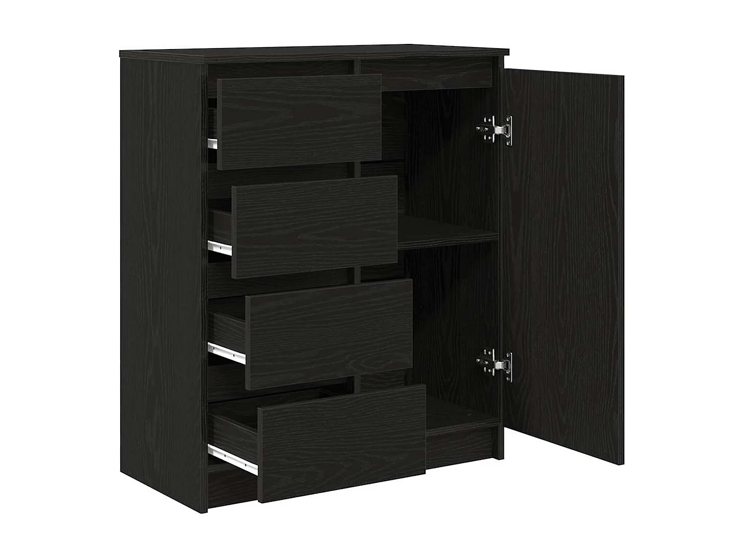 Buffet | Commode à tiroir | Meuble de rangement avec tiroirs chêne noir 71x35x84 cm bois d'ingénierie