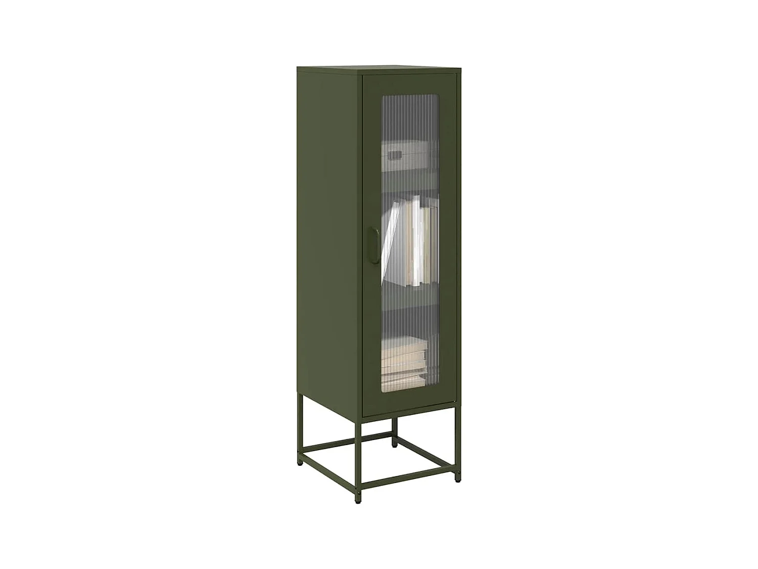 Buffet | Bahut | Meuble de rangement haut vert olive 36x39x123 cm acier laminé à froid