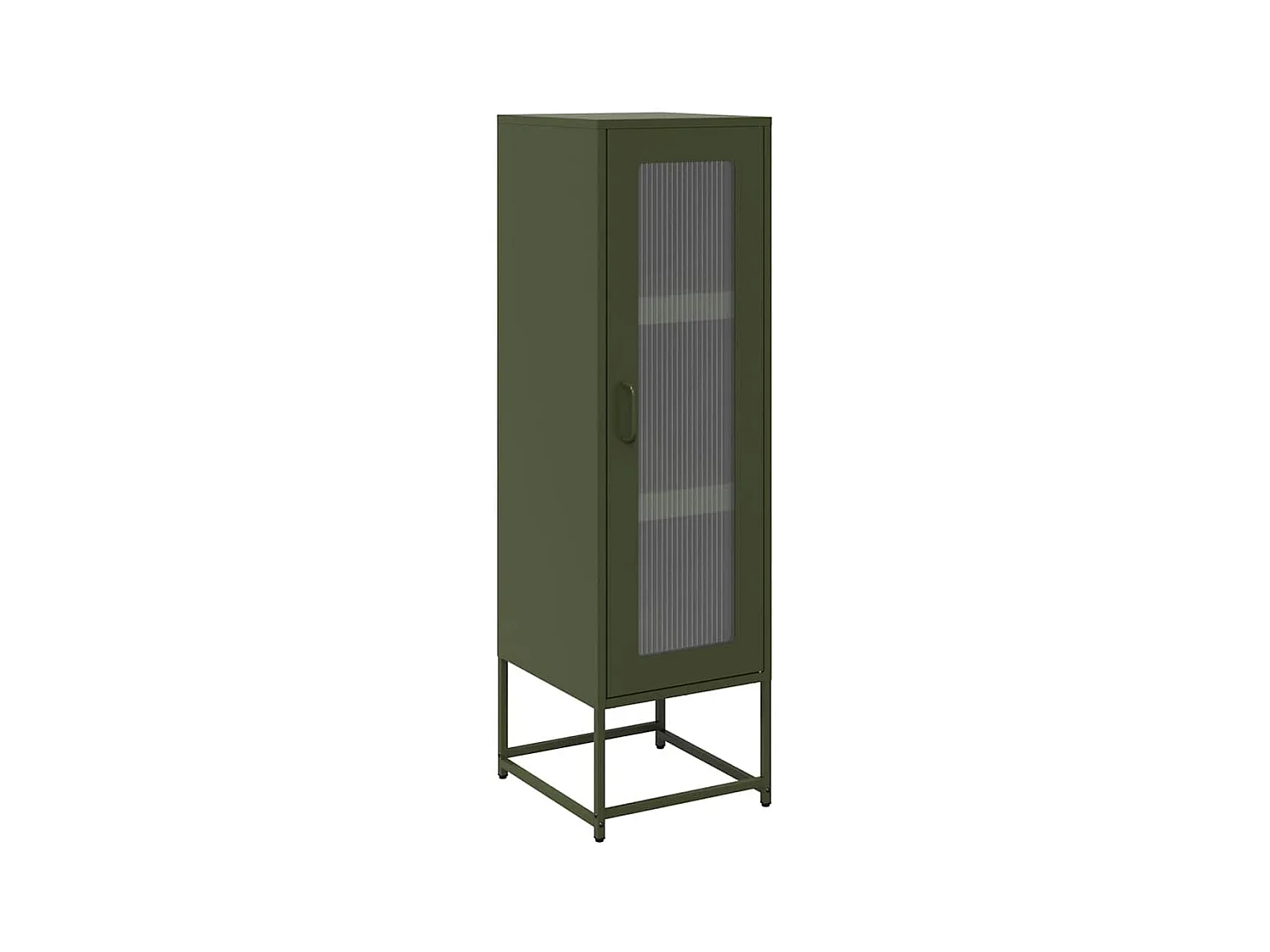 Buffet | Bahut | Meuble de rangement haut vert olive 36x39x123 cm acier laminé à froid