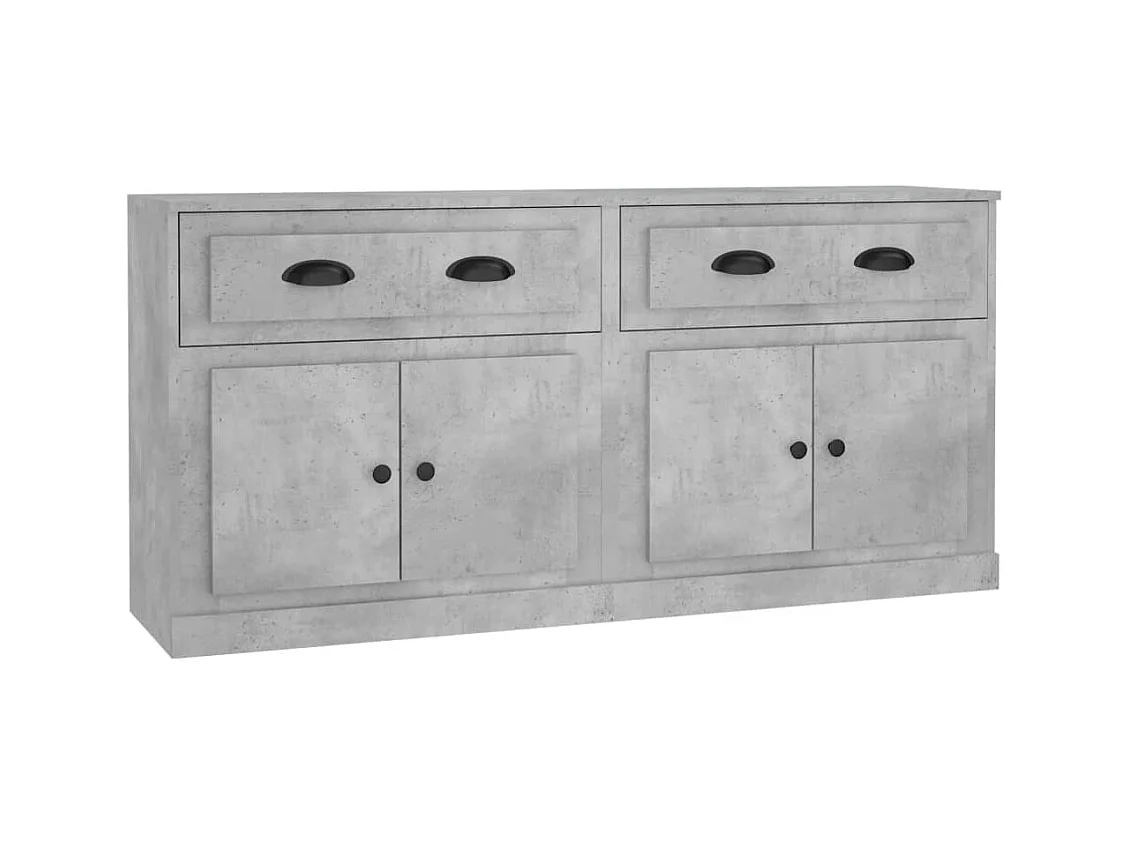 Buffets | Bahuts | Meuble de rangement 2 pcs gris béton bois d'ingénierie