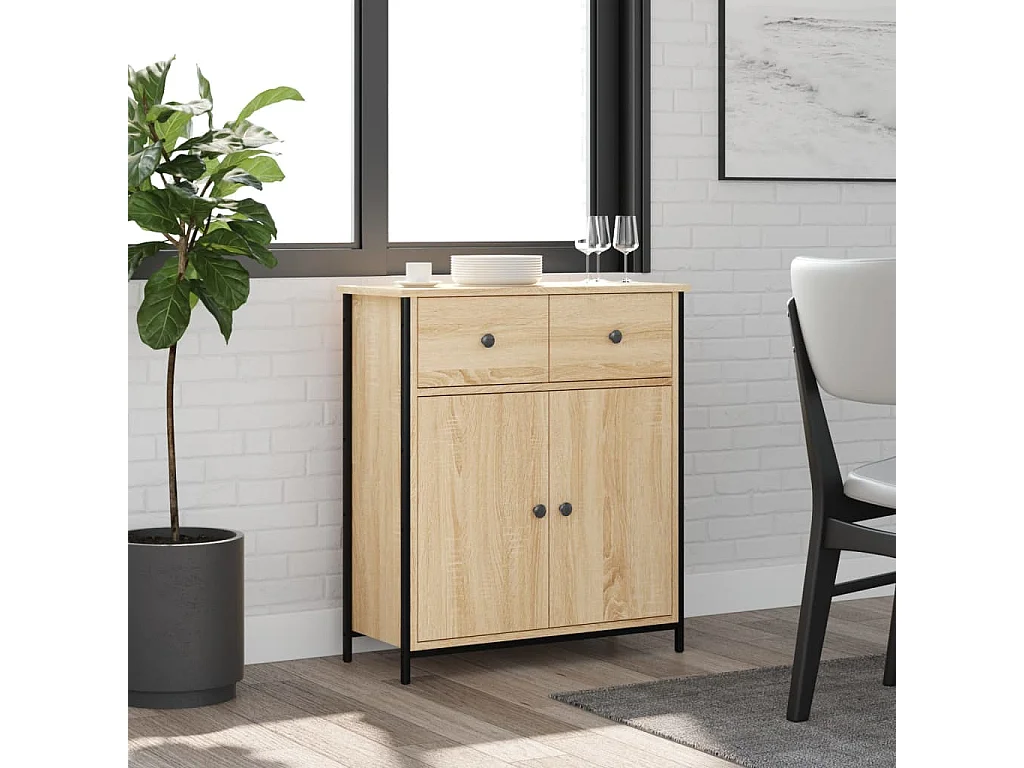 Buffet | Bahut | Meuble de rangement chêne sonoma 70x30x80 cm bois d'ingénierie