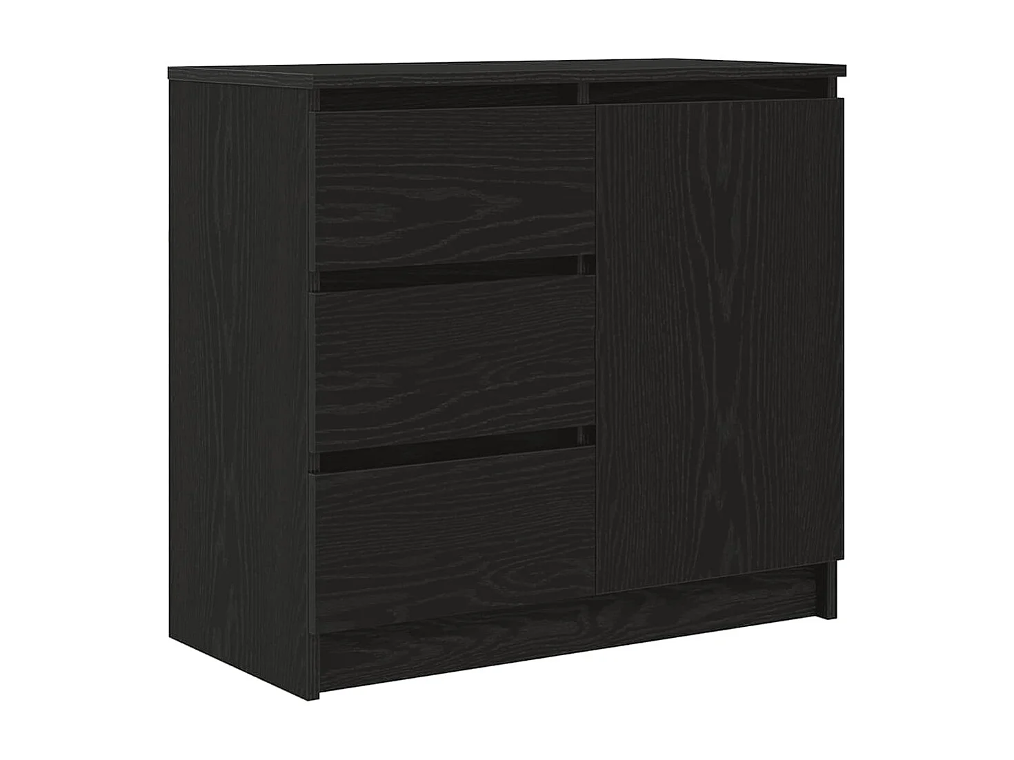 Buffet | Commode à tiroir | Meuble de rangement avec tiroir chêne noir 71x35x65 cm bois d'ingénierie