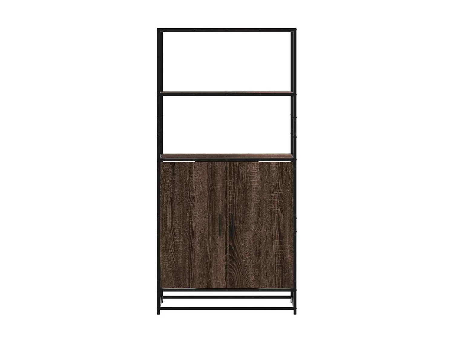 Credenza | Buffet | Armadio Rovere Marrone 68x35x139 cm Legno Multistrato Metallo