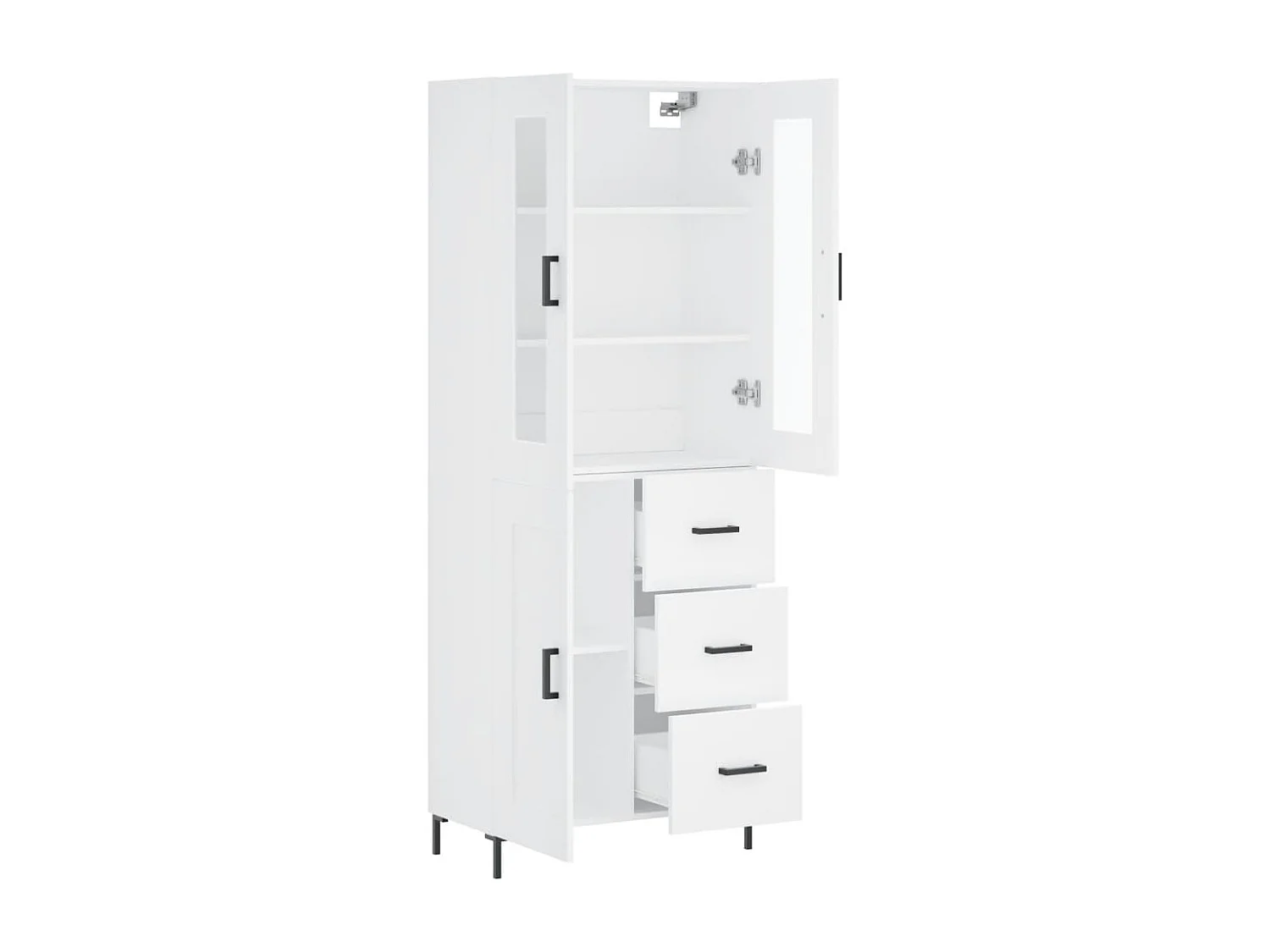 Buffet | Bahut | Meuble de rangement haut Blanc 69,5x34x180 cm Bois d'ingénierie