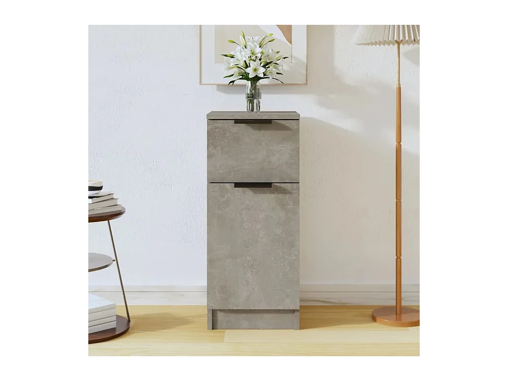 Buffet | Commode à tiroir | Meuble de rangement Gris béton 30x30x70 cm Bois d'ingénierie