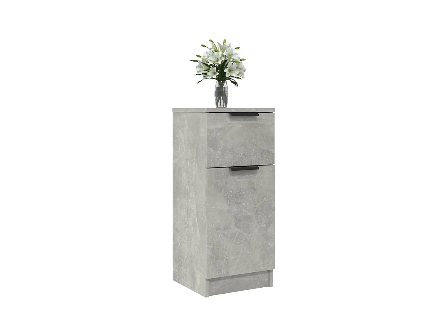 Buffet | Commode à tiroir | Meuble de rangement Gris béton 30x30x70 cm Bois d'ingénierie