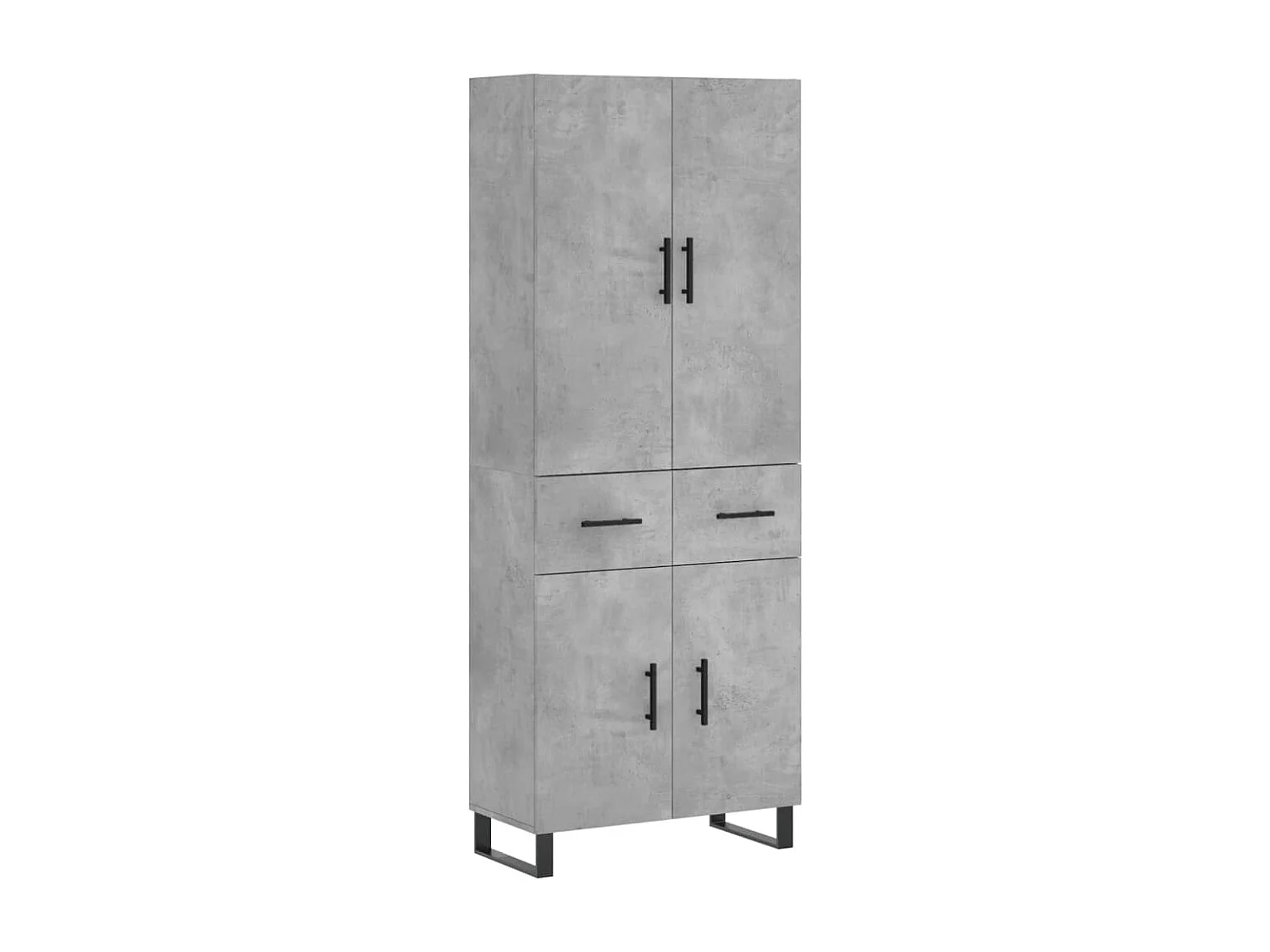 Credenza | Buffet | Armadio Grigio Cemento 69,5x34x180 cm in Legno Multistrato