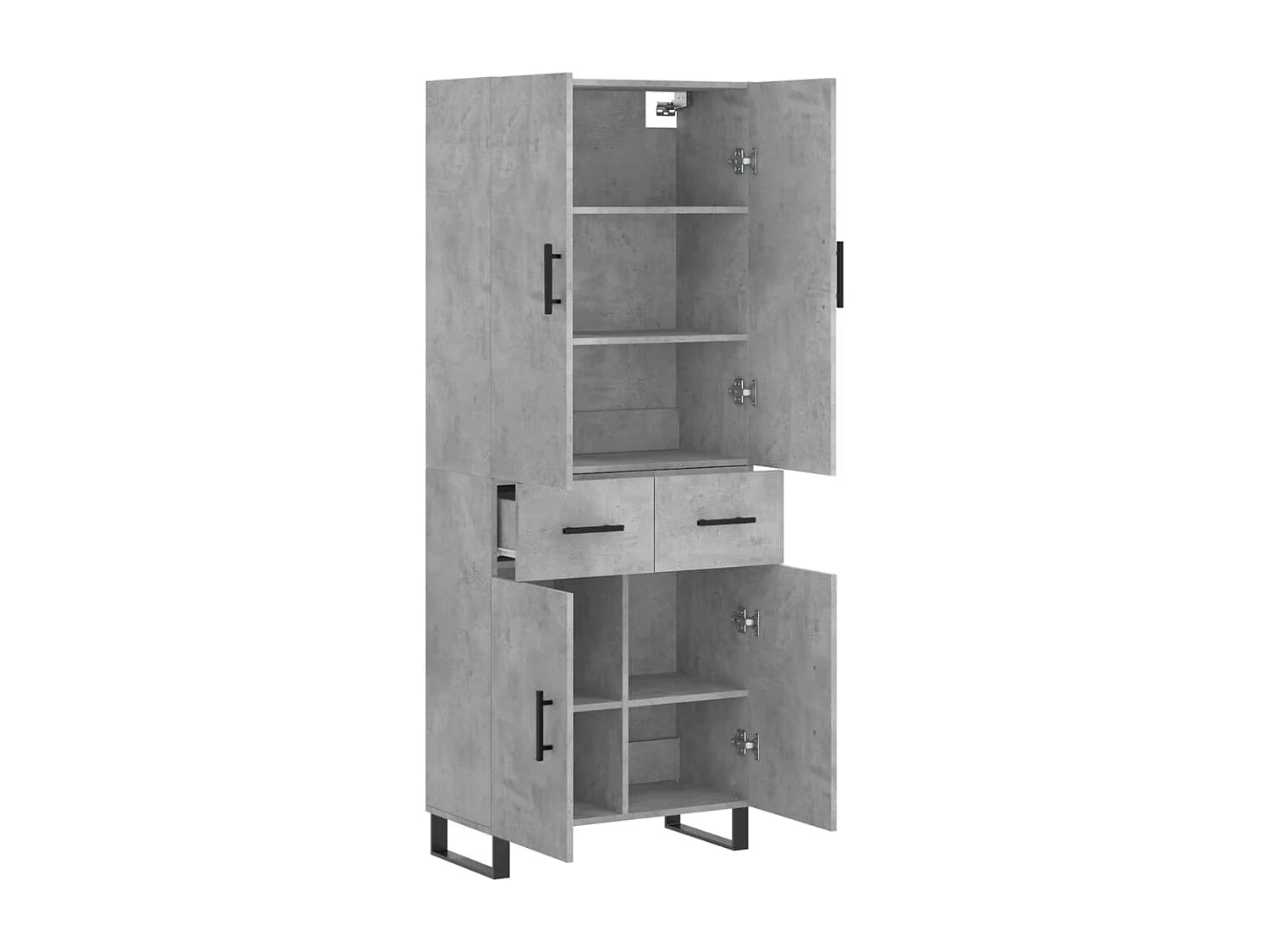 Credenza | Buffet | Armadio Grigio Cemento 69,5x34x180 cm in Legno Multistrato