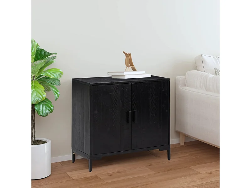 Credenza | Buffet | Armadio Nera 75x35x70 cm in Legno Massello di Pino