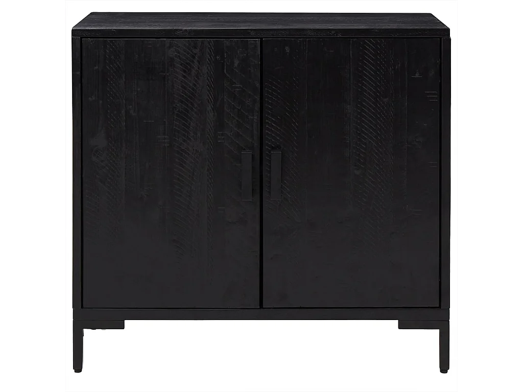Buffet | Bahut | Meuble de rangement Noir 75x35x70 cm Bois de pin massif
