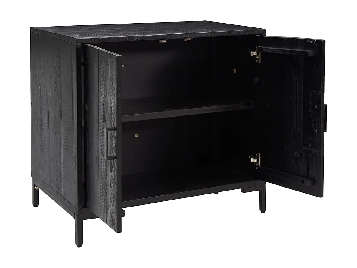 Buffet | Bahut | Meuble de rangement Noir 75x35x70 cm Bois de pin massif