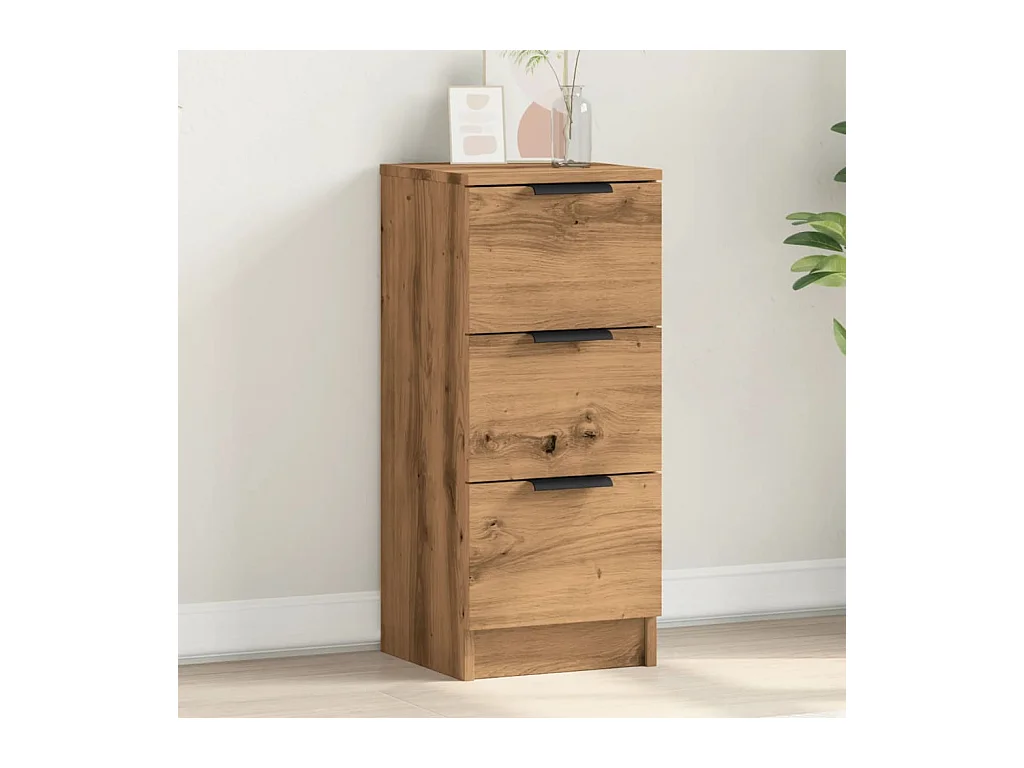 Buffet | Bahut | Meuble de rangement chêne artisanal 30x30x70 cm bois d'ingénierie