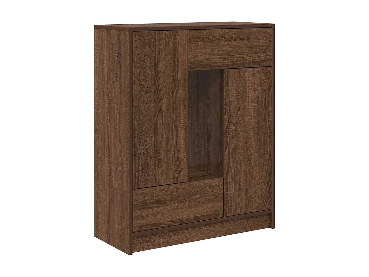 Buffet | Commode à tiroir | Meuble de rangement avec tiroirs et portes chêne marron 73x31x90 cm