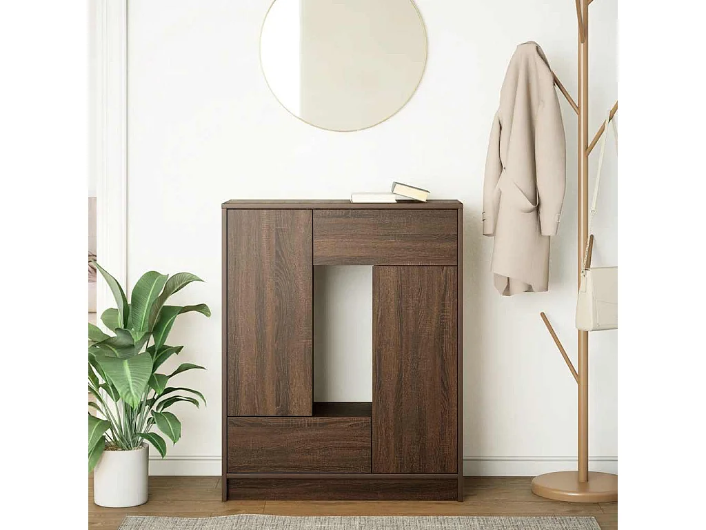 Buffet | Commode à tiroir | Meuble de rangement avec tiroirs et portes chêne marron 73x31x90 cm