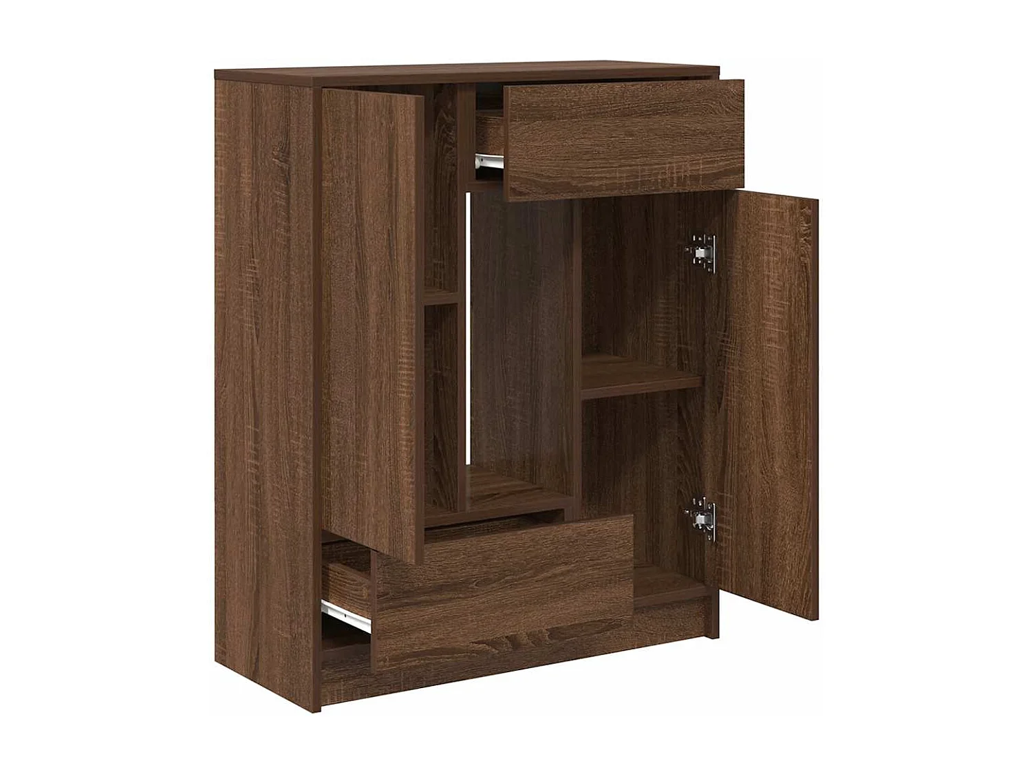 Buffet | Commode à tiroir | Meuble de rangement avec tiroirs et portes chêne marron 73x31x90 cm