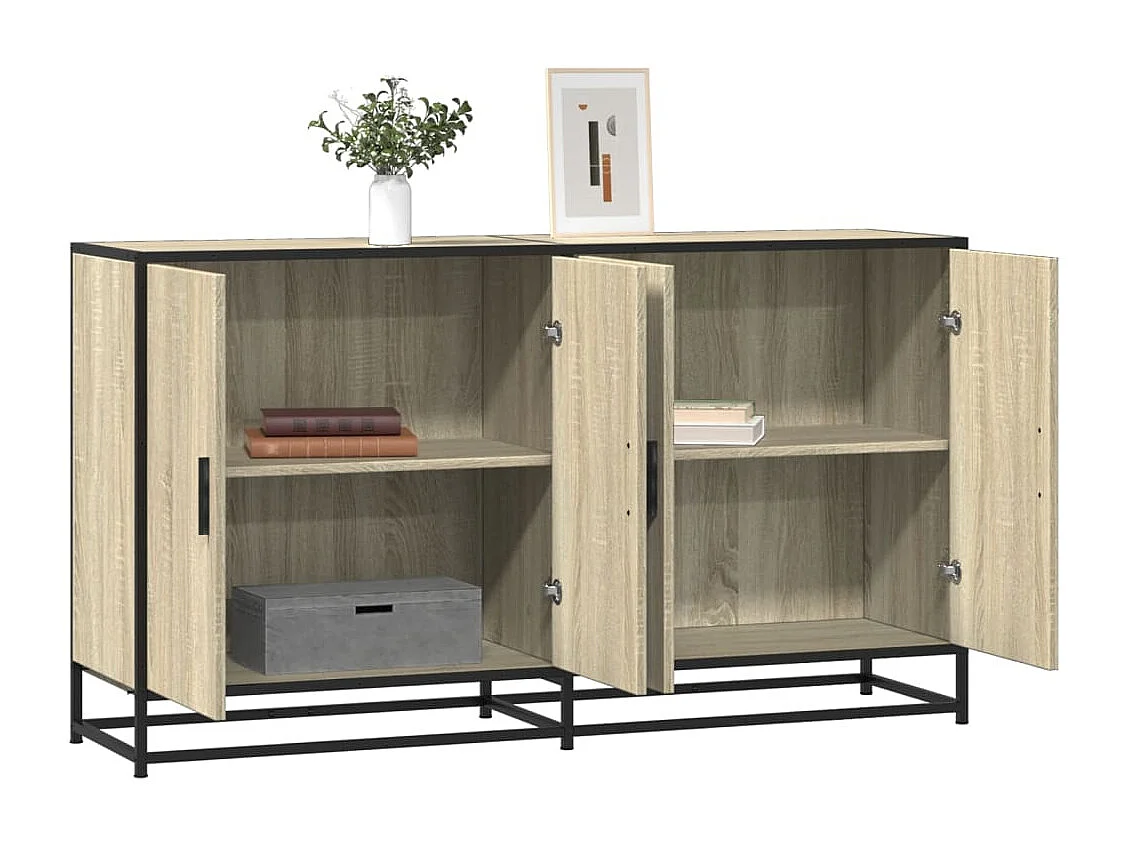 Buffet | Bahut | Meuble de rangement chêne sonoma 134x35x76 cm bois d'ingénierie