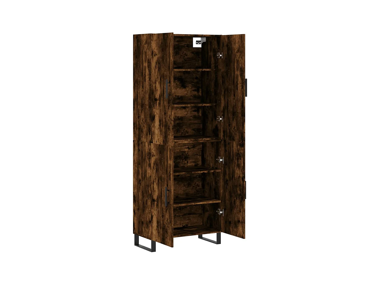 Buffet | Bahut | Meuble de rangement haut Chêne fumé 69,5x34x180 cm Bois d'ingénierie