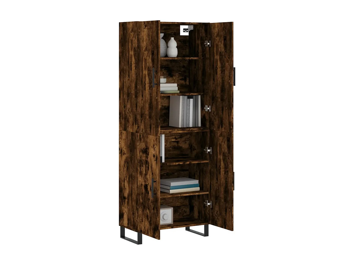 Credenza | Buffet | Armadio Rovere Fumo  69,5x34x180 cm in Legno Multistrato