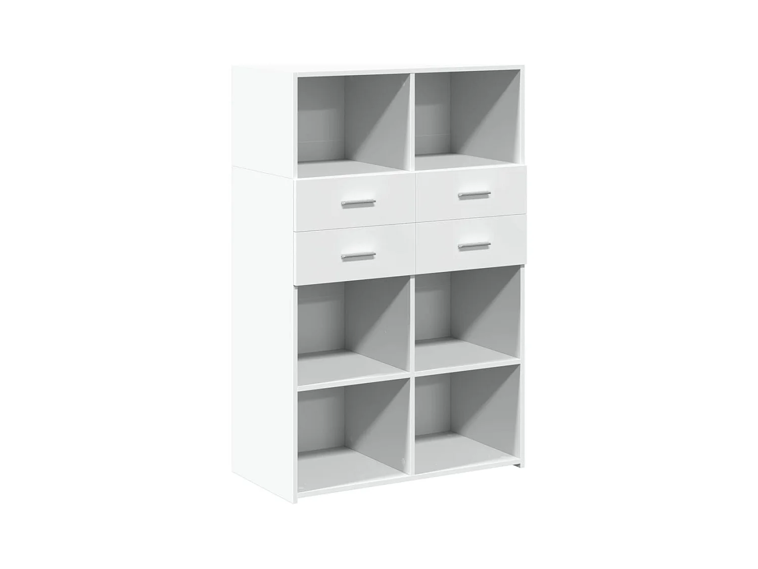 Buffet | Bahut | Meuble de rangement haut blanc 80x42,5x124 cm bois d'ingénierie