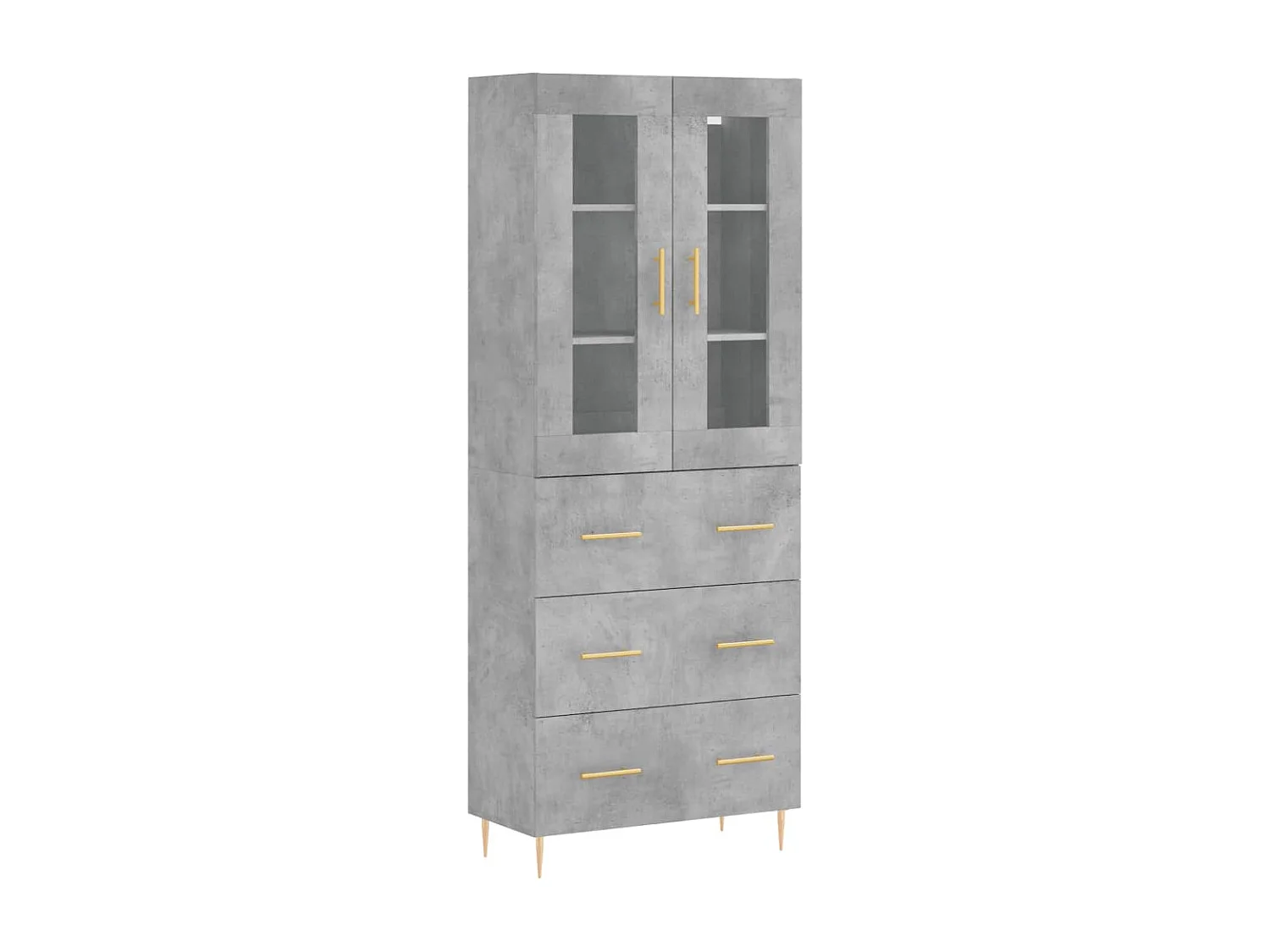Credenza | Buffet | Armadio Grigio Cemento 69,5x34x180 cm in Legno Multistrato