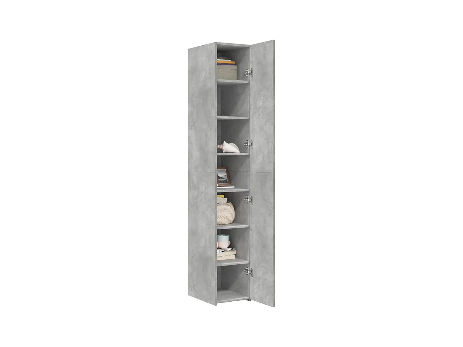 Buffet | Bahut | Meuble de rangement haut gris béton 30x42,5x185 cm bois d'ingénierie