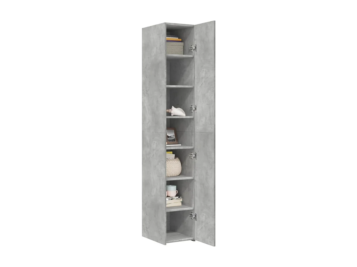Buffet | Bahut | Meuble de rangement haut gris béton 30x42,5x185 cm bois d'ingénierie