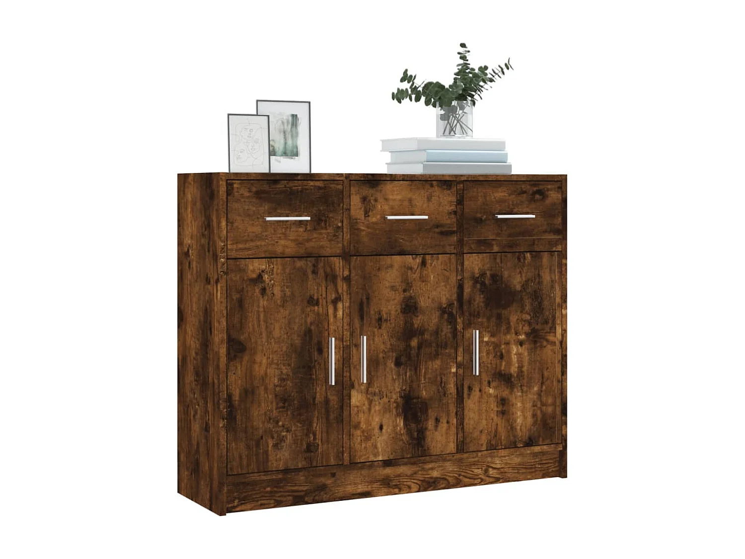 Credenza | Buffet | Armadio Rovere Fumo 91x28x75 cm in Legno Multistrato