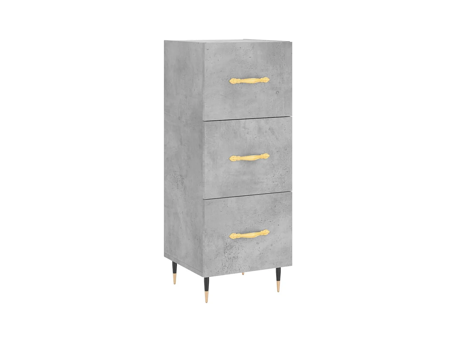 Buffet | Bahut | Meuble de rangement haut Gris béton 34,5x34x180 cm Bois d'ingénierie